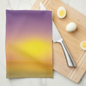 Schattig wit konijn op grasheuvel bij zonsopgang theedoek (Quarter Fold)