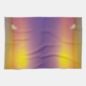 Schattig wit konijn op grasheuvel bij zonsopgang theedoek (Horizontaal)