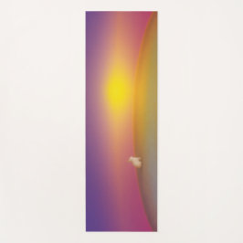 Schattig wit konijn op grasheuvel bij zonsopgang yogamat