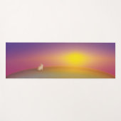 Schattig wit konijn op grasheuvel bij zonsopgang yogamat (Voorkant (horizontaal))