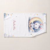 Schattig wit konijntje dat op de maan zit bad handdoek (Handdoek)