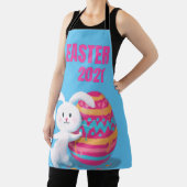 Schattig wit konijntje met kleurrijk geschilderd p schort (Insitu)