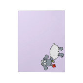 Schattig wit lam schapen met rode bloem notitieblok (Linkerzijde)