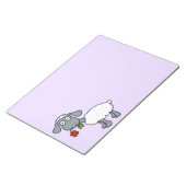 Schattig Wit Lammetje Schaap met Rode Bloem Notitieblok (Schuin)