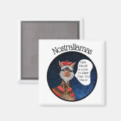 Schattig wit Nostradamus Llama Inspirerend Gezegde Magneet (Voorkant / Achterkant)