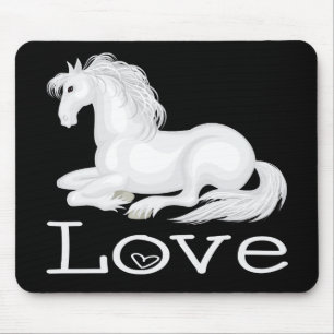 Schattig Wit Paard Liefde Equestrian Pony Liefde Z Muismat
