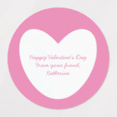 Schattig wit roze hart klas valentijnsdag labels (Design 2)