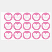 Schattig wit roze hart klas valentijnsdag labels (Vel)