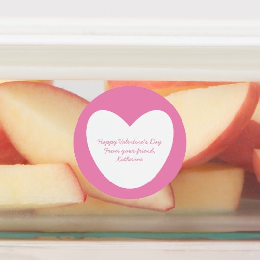 Schattig wit roze hart klas valentijnsdag labels (Aangebracht)