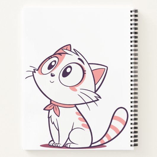 Schattig Wit & Roze Kitten – Kinderen Notitieboek (Achterkant)