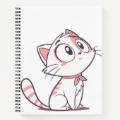 Schattig Wit & Roze Kitten – Kinderen Notitieboek (Voorkant)