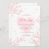 Schattig wit roze met Sakura takken bruiloft Kaart (Voorkant / Achterkant)