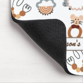 Schattig wit Speelgoed Boho Patroon Illustratie Na Muismat (Hoek)