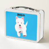 Schattig wit west highland terrier cartoon (Achterkant)