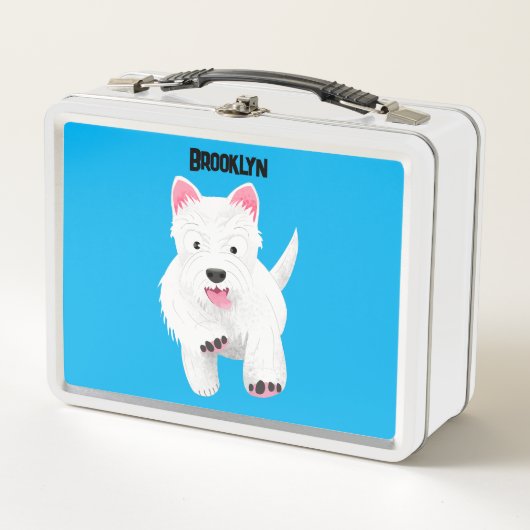 Schattig wit west highland terrier cartoon (Voorkant)