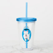 Schattig wit west highland terrier cartoon acryl drinkbeker (Voorkant)