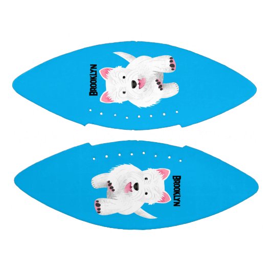 Schattig wit west highland terrier cartoon american football (Panelen)