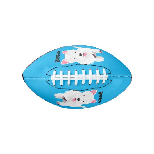 Schattig wit west highland terrier cartoon american football (Voorkant)