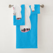 Schattig wit west highland terrier cartoon bad handdoek (Insitu)