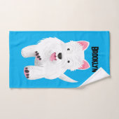 Schattig wit west highland terrier cartoon bad handdoek (Handdoek)