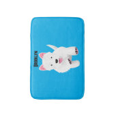 Schattig wit west highland terrier cartoon badmat (Voorkant Verticaal)