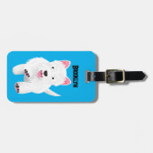 Schattig wit west highland terrier cartoon bagagelabel (Voorkant horizontaal)