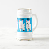 Schattig wit west highland terrier cartoon bierpul (Voorkant rechts)