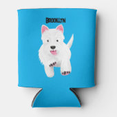 Schattig wit west highland terrier cartoon blikjeskoeler (Voorkant)