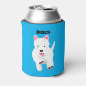 Schattig wit west highland terrier cartoon blikjeskoeler (Blikje Achterkant)