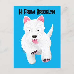 Schattig wit west highland terrier cartoon briefkaart