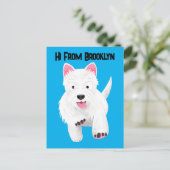 Schattig wit west highland terrier cartoon briefkaart (Staand voorkant)