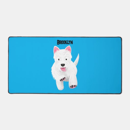 Schattig wit west highland terrier cartoon bureaumat (Voorkant)