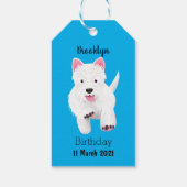 Schattig wit west highland terrier cartoon cadeaulabel (Achterkant)