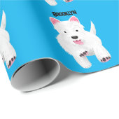 Schattig wit west highland terrier cartoon cadeaupapier (Rol Hoek)