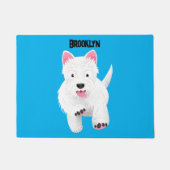 Schattig wit west highland terrier cartoon deurmat (Voorkant)
