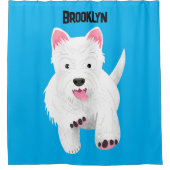 Schattig wit west highland terrier cartoon douchegordijn (Voorkant)