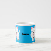 Schattig wit west highland terrier cartoon espresso kop (Voorkant)