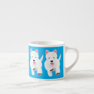Schattig wit west highland terrier cartoon espresso kop