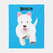 Schattig wit west highland terrier cartoon fleece deken (Voorkant)
