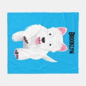 Schattig wit west highland terrier cartoon fleece deken (Voorkant (Horizontaal))
