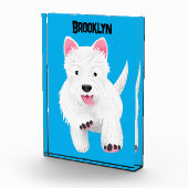 Schattig wit west highland terrier cartoon fotoblokken (Rechts)
