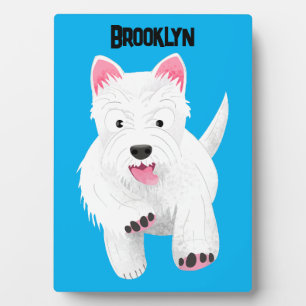 Schattig wit west highland terrier cartoon fotoplaat