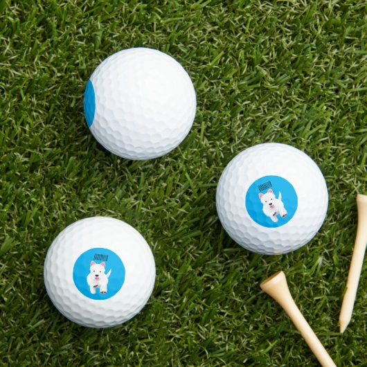 Schattig wit west highland terrier cartoon golfballen (Insitu Gras)