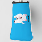 Schattig wit west highland terrier cartoon golfheadcover (Draai 90)