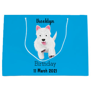 Schattig wit west highland terrier cartoon groot cadeauzakje