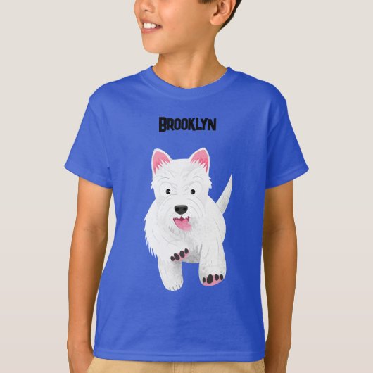 Schattig wit west highland terrier cartoon hond t-shirt (Voorkant)