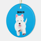 Schattig wit west highland terrier cartoon keramisch ornament (Links)