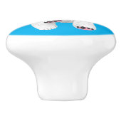 Schattig wit west highland terrier cartoon keramische knop (Zijkant)