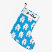 Schattig wit west highland terrier cartoon kleine kerstsok (Voorkant (Hangend))