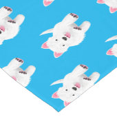 Schattig wit west highland terrier cartoon korte tafelloper (Hoek)